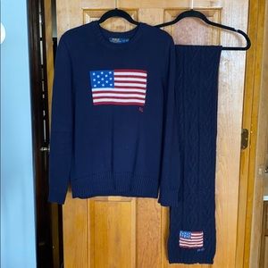 Polo sweater and scarf